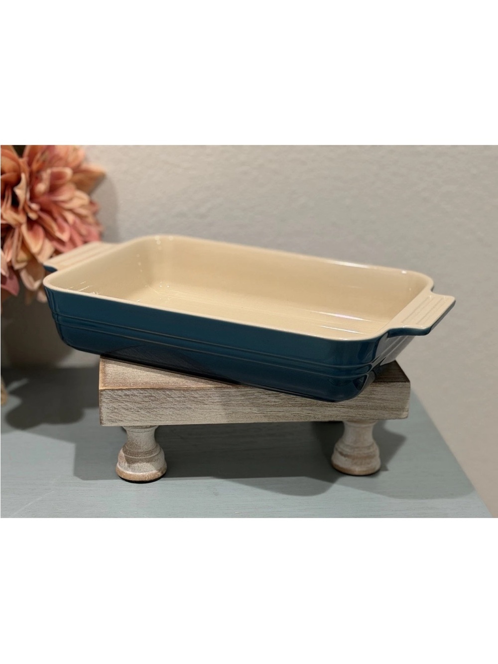 "Deep Teal" LE CREUSET Utensil Crock New 1L, 25cm Rect Dish, 10cm Mini
Cocotte - Picture 10 of 12